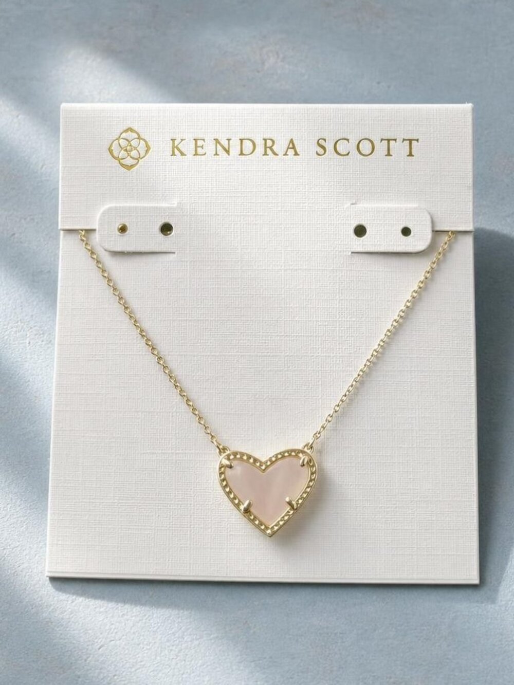Kendra Scott Ari Heart Rose Quartz Pendant Necklace